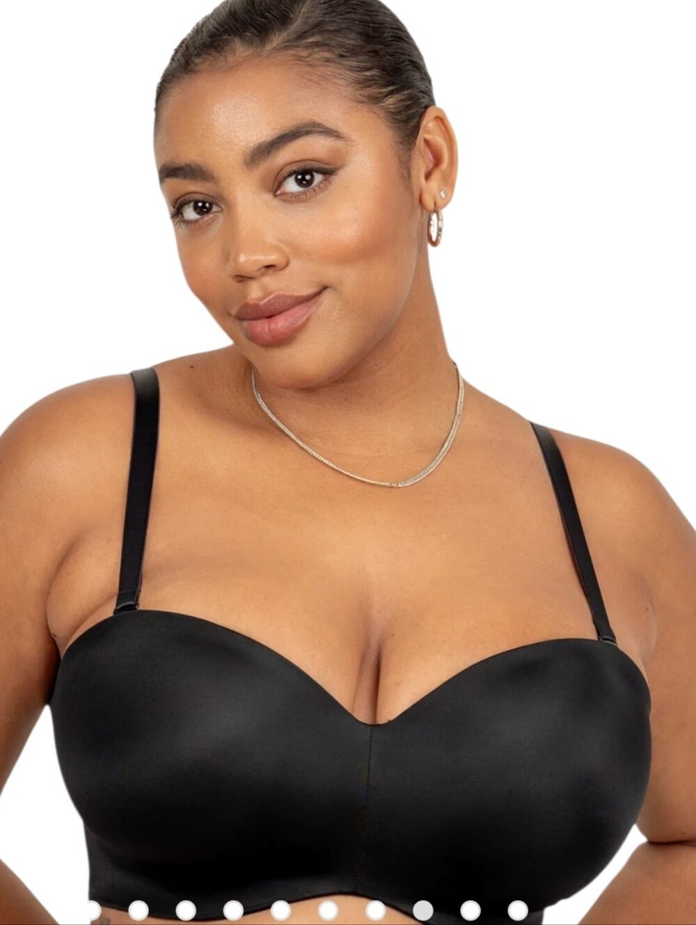 NEW curvy couture smooth strapless multi-way bra black style D1290E size 38G